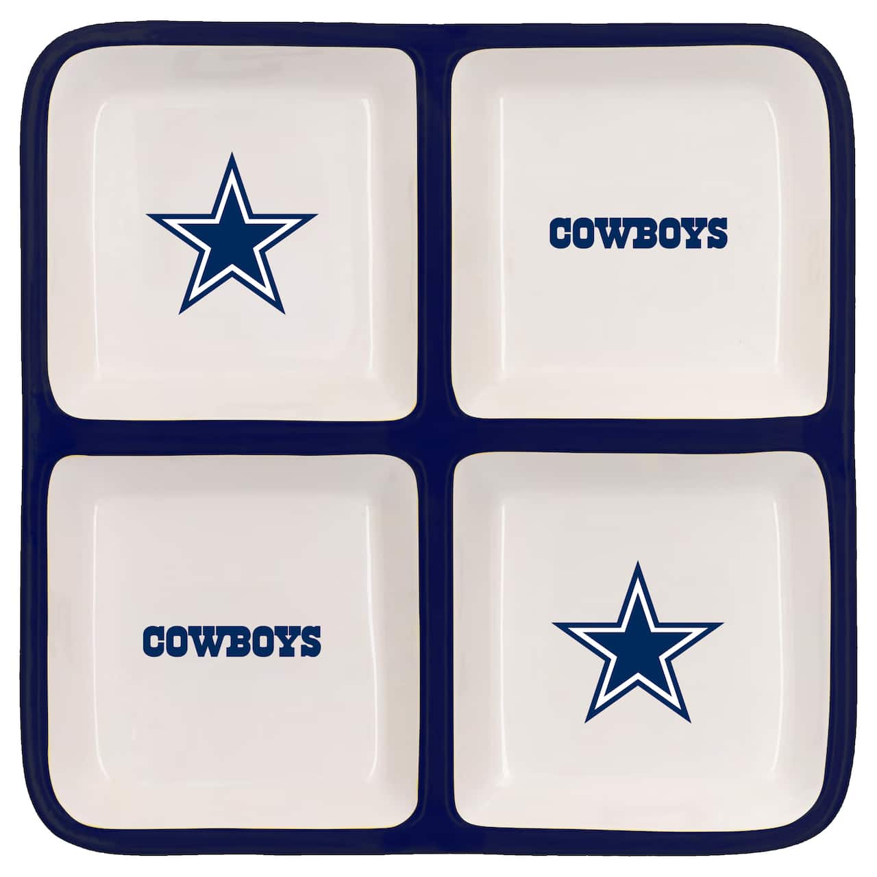 The Memory Company NFL 4 Section Square Ceramic Tray